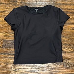 Old Navy Black Short Sleeve Women's Work Out Top